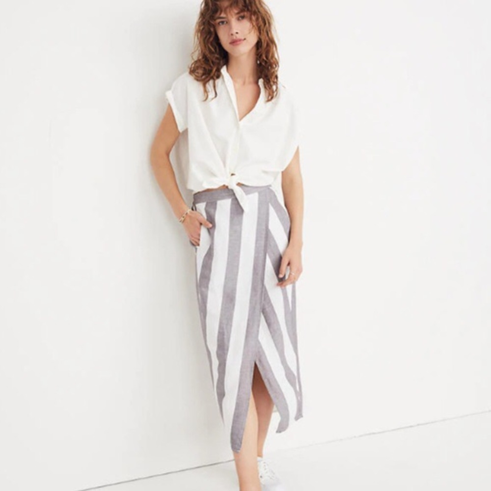 Madewell Striped Overlay Skirt **worn once**